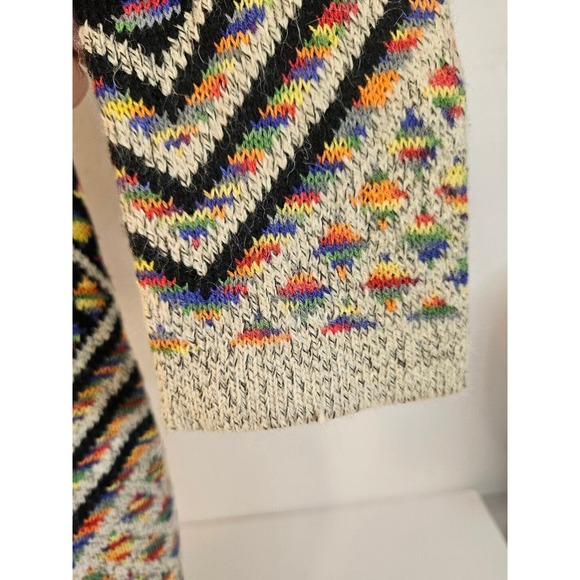 Kamana Multicolor Hooded Cardigan Long Sweater Womens Size Small Rainbow Boho - Picture 14 of 15